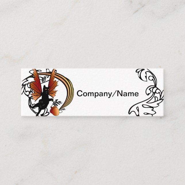 Cosmic Cat Acorn Mini Business Card (Front)