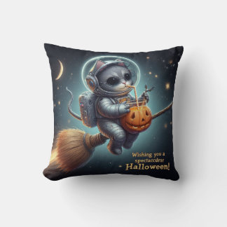 Cosmic Cat Astronaut: Magic and Space Adventure  Cushion