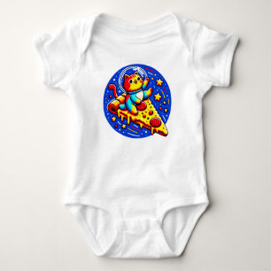 Cosmic Cat Astronaut - Pizza Galaxy Adventure Baby Bodysuit