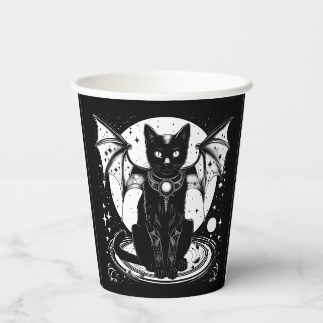 Cosmic Cat Bat Cat I Paper Cups (Back)