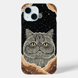 Cosmic Cat iPhone 15 Case