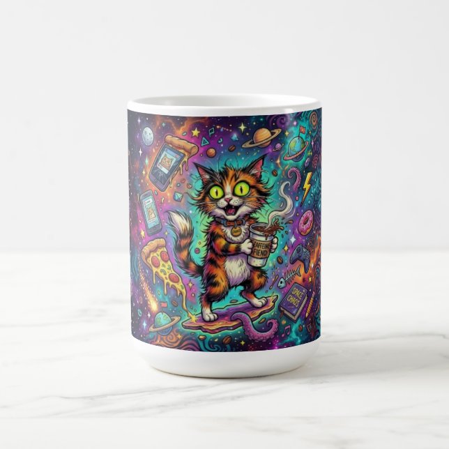 Cosmic Cat Coffee Mug – Galaxy Space Cat with  (Center)