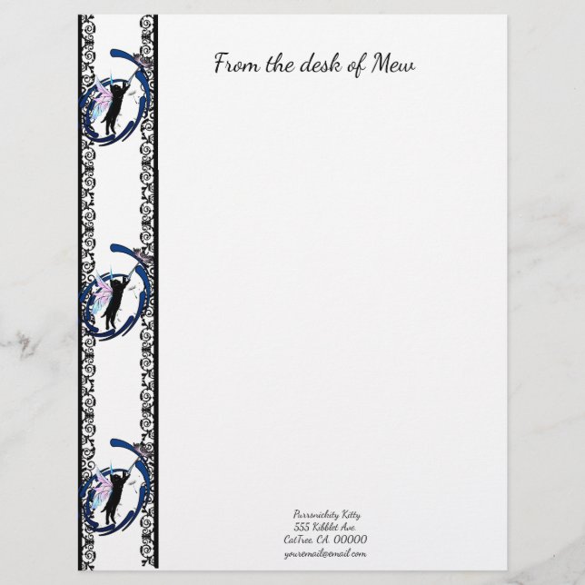Cosmic Cat Dandelion Custom Letterhead (Front)