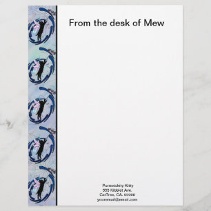 Cosmic Cat Dandelion Custom Letterhead