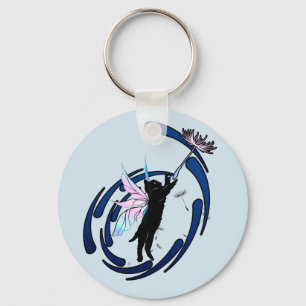 Cosmic Cat Dandelion Key Ring