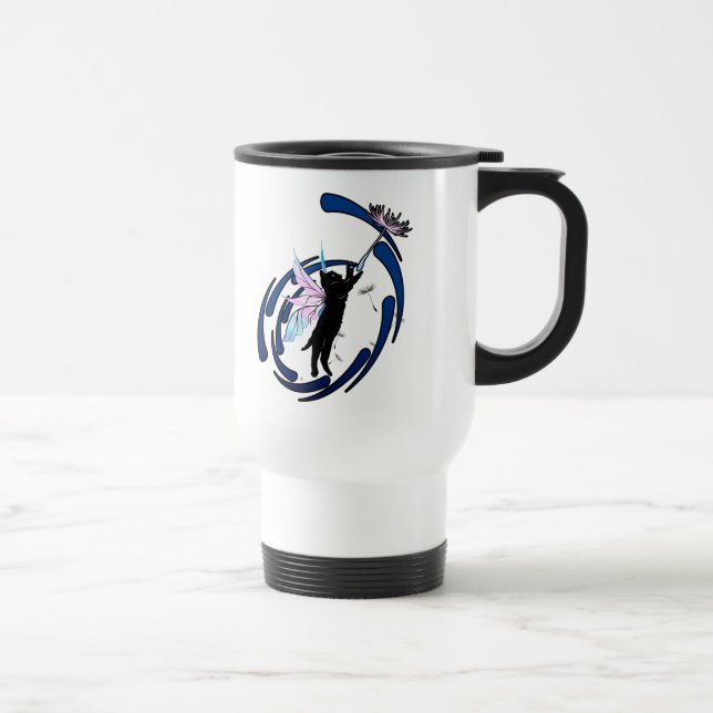 Cosmic Cat Dandelion Travel Mug (Right)