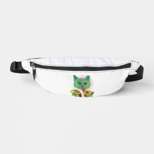 Cosmic Cat eating Pizza and Taco Bum Bags