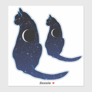 Cosmic Cat in Stars and Crescent Moon Pattern