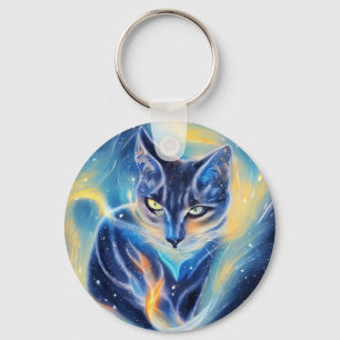 Cosmic Cat Key Ring