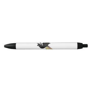 Cosmic Cat Moon and Stars Black Ink Pen