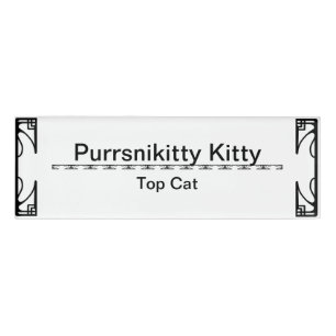 Cosmic Cat Moon and Stars Name Tag
