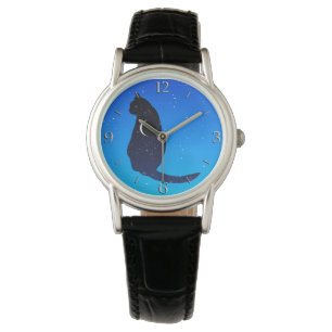Cosmic Cat on a Starry Sky Background Watch