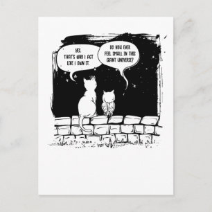 Cosmic Cat Perspective Funny Cat Art Postcard