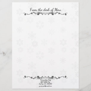 Cosmic Cat Snowflake Custom Letterhead
