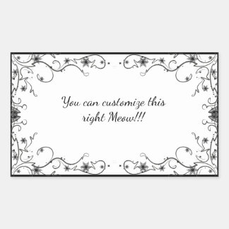 Cosmic Cat Snowflake Rectangular Sticker