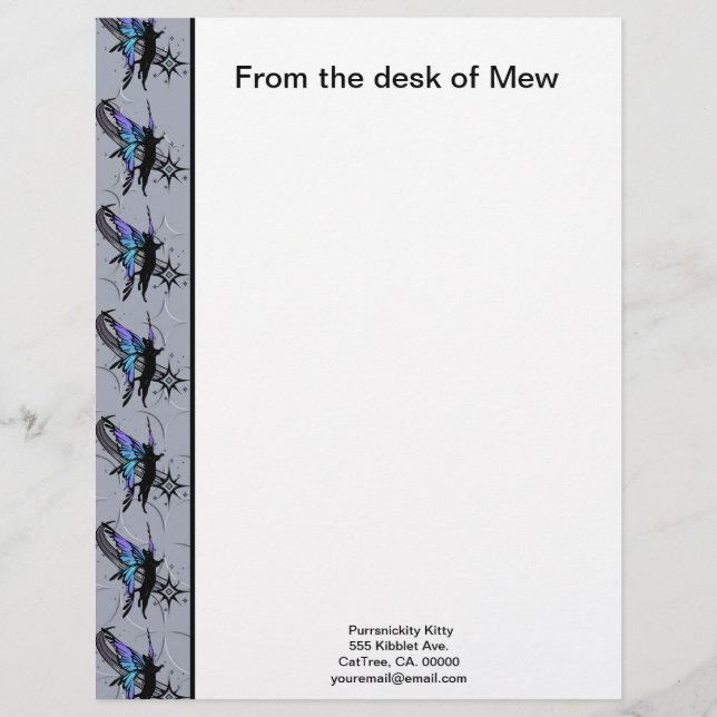 Cosmic Cat Star Custom Letterhead (Front)