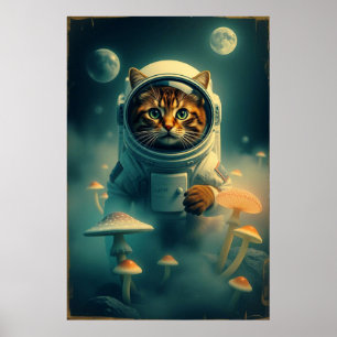 Cosmic Cat Trip: Retro Space Dreams Poster