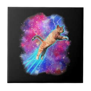 Cosmic Cats Funny Outer Space Tee Galaxy Kitty Kit Tile