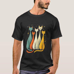Cosmic Cats Under Night Sky T-Shirt