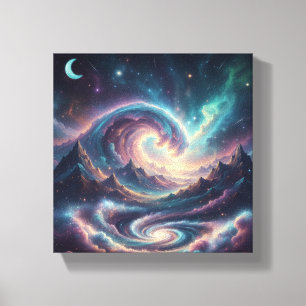 Cosmic Celestial Waves Wall Art Moon & Ocean