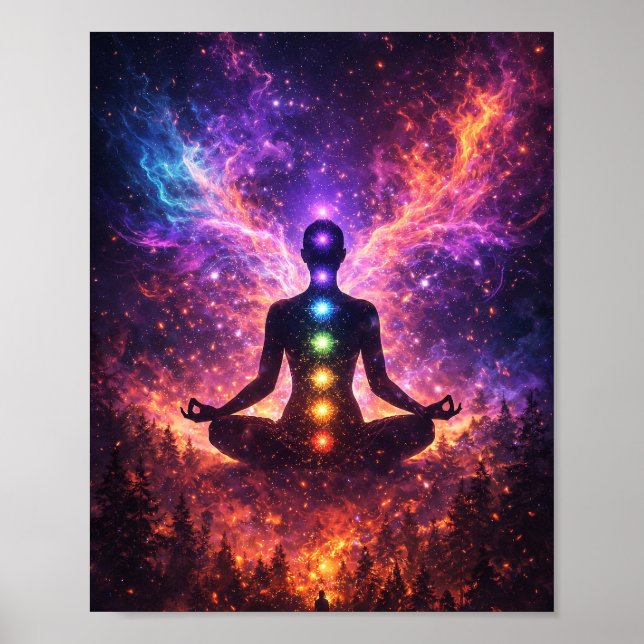 Cosmic Chakra Meditation Poster (Front)