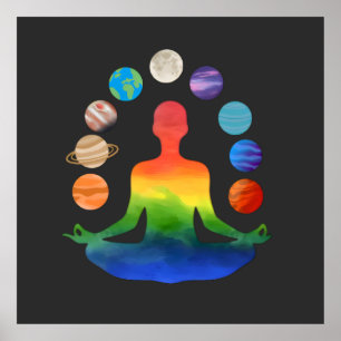 Cosmic Chakra Meditation Spiritual Energy Yoga Poster