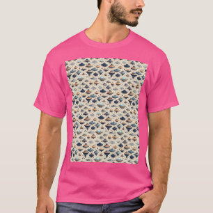 Cosmic Chic Ufo Vector Art In Neutral Tones T-Shirt