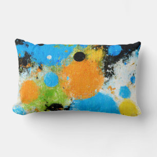 Cosmic Chromatic Splatter: Abstract Orbit Lumbar Cushion