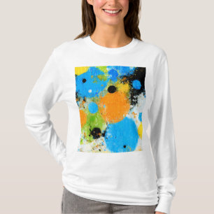Cosmic Chromatic Splatter: Abstract Orbit T-Shirt