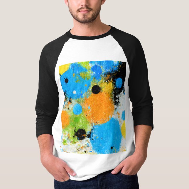 Cosmic Chromatic Splatter: Abstract Orbit T-Shirt (Front)