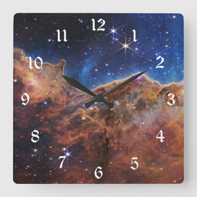Cosmic Cliffs Carina Nebula Space Webb Telescope  Square Wall Clock (Front)