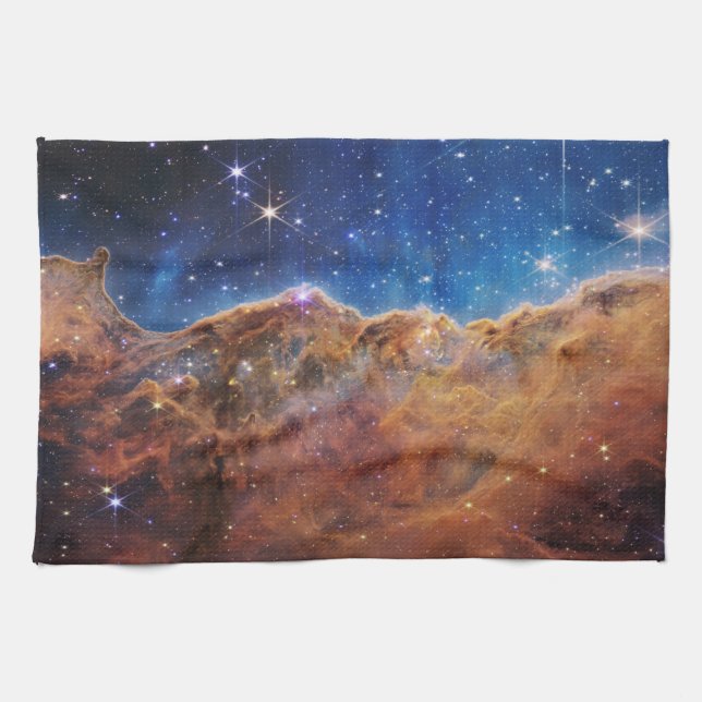 Cosmic Cliffs Carina Nebula Space Webb Telescope  Tea Towel (Horizontal)