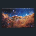 Cosmic Cliffs in the Carina Nebula | James Webb | Photo Print<br><div class="desc">This landscape of “mountains” and “valleys” speckled with glittering stars is actually the edge of a nearby, young, star-forming region called NGC 3324 in the Carina Nebula. Captured in infrared light by NASA’s new James Webb Space Telescope, this image reveals for the first time previously invisible areas of star birth....</div>