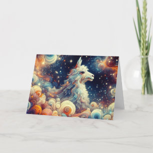 Cosmic Clouds Llama Card