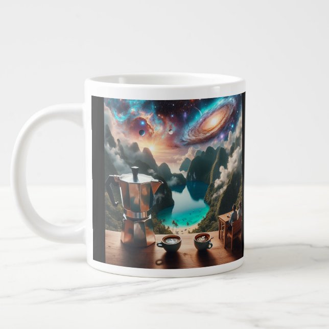 Cosmic Coffee Morning Large Coffee Mug (Left)