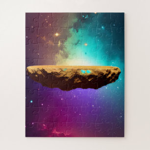 Cosmic Colorful Universe Floating Plateau Asteroid Jigsaw Puzzle