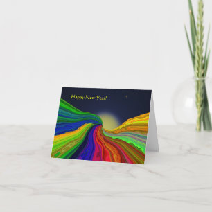 Cosmic Colour Rivers Abstract New Years Card
