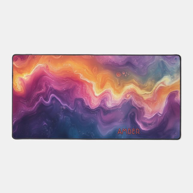 Cosmic Colours Abstract Desk Mat (Front)