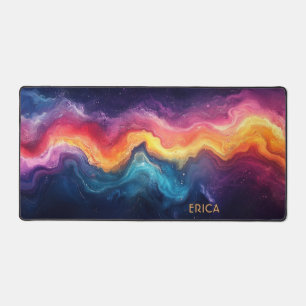 Cosmic Colours Abstract Desk Mat