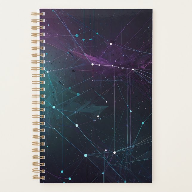 Cosmic Connections Spiral Notebook Futuristic Planner (Front)