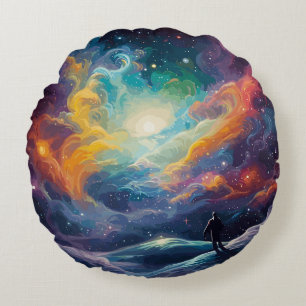 Cosmic Constellation Round Cushion