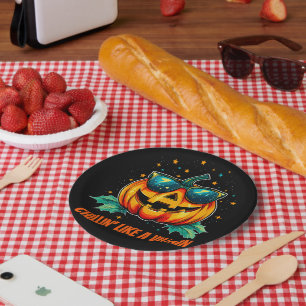 Cosmic Cool Jack-O-Space Paper Plate