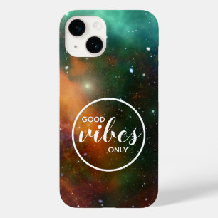 Cosmic Cosmos Space Good Vibes Only Galaxy Case-Mate iPhone 14 Case