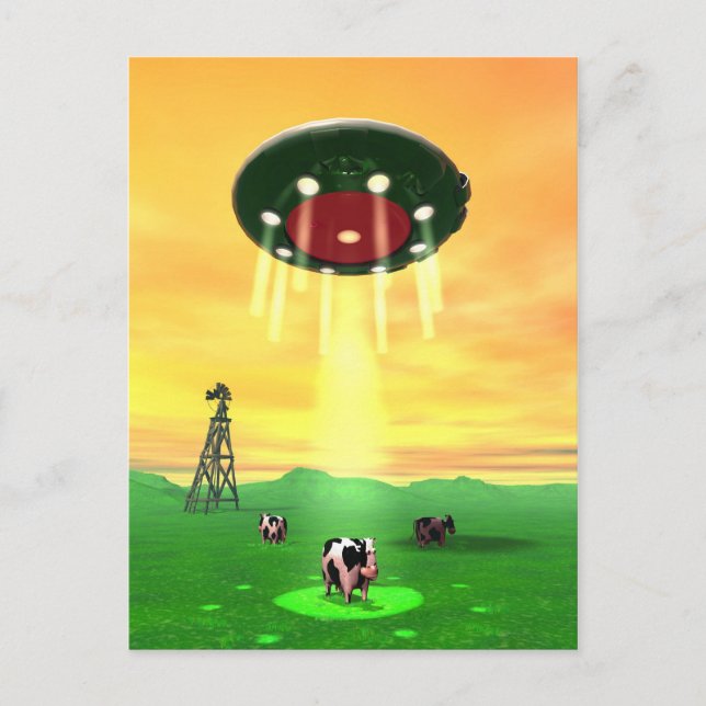 Cosmic Cow Abduction Postcard (Front)