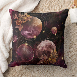 Cosmic Crystal Ringed Planet Fantasy Art (10) Cushion