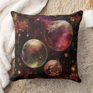 Cosmic Crystal Ringed Planet Fantasy Art (12) Cushion