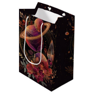 Cosmic Crystal Ringed Planet Fantasy Art (2) Medium Gift Bag