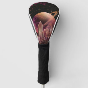 Cosmic Crystal Ringed Planet Fantasy Art (4) Golf Head Cover