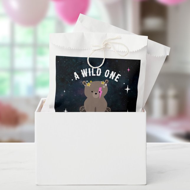 Cosmic Cub Sleepy Wild One Pink Girl Baby Shower Favour Bags (Creator Uploaded)