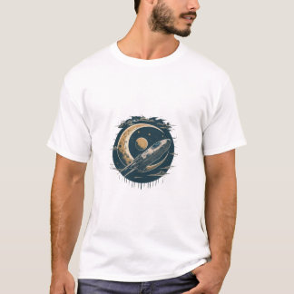 Cosmic Curves: Gravity-Bending Light T-Shirt Desig